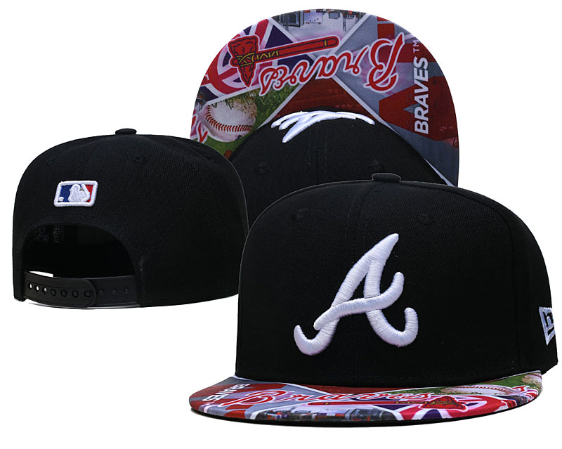 Braves Team Logos Black Adjustable Hat LH