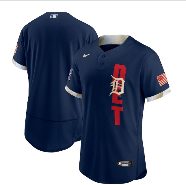 Tigers Blank Navy Nike 2021 MLB All-Star Flexbase Jersey