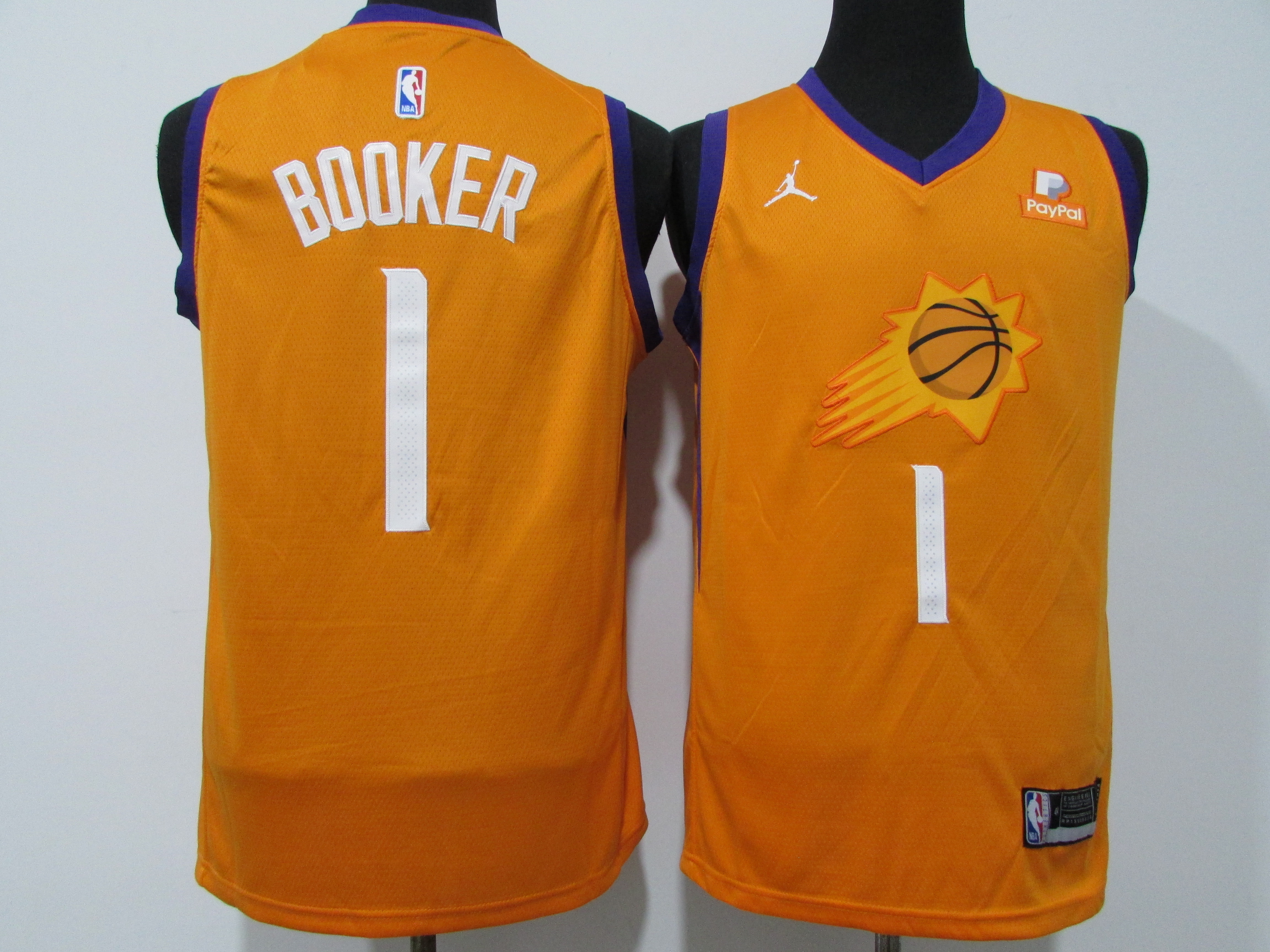 Suns 1 Devin Booker Orange 2020-21 City Edition Swingman jersey