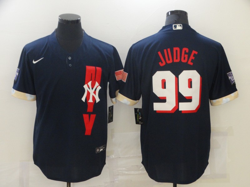 Yankees 99 Aaron Judge Navy Nike 2021 MLB All-Star Cool Base Jersey