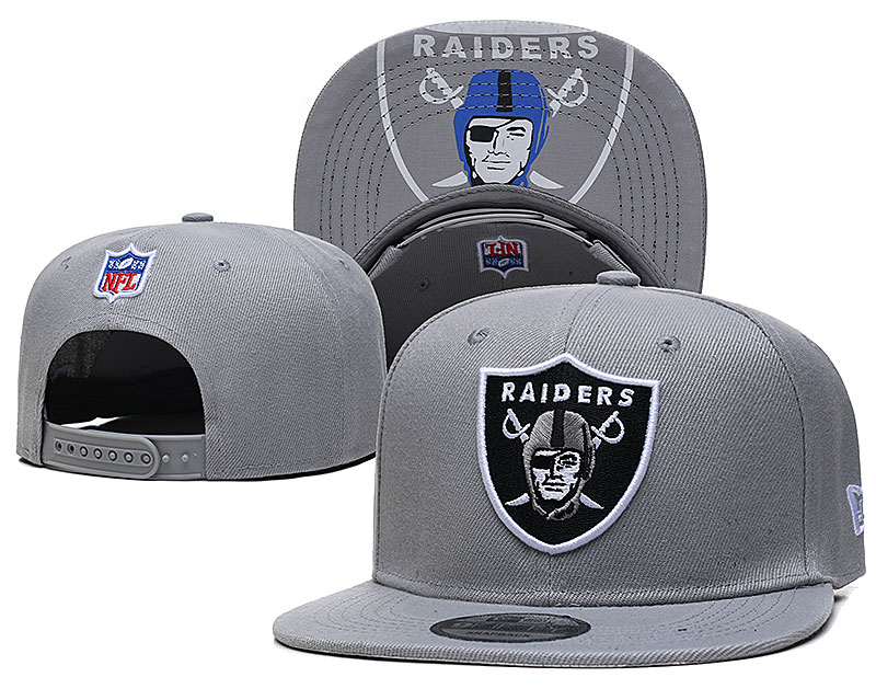 Raiders Team Logo All Gray Adjustable Hat TX