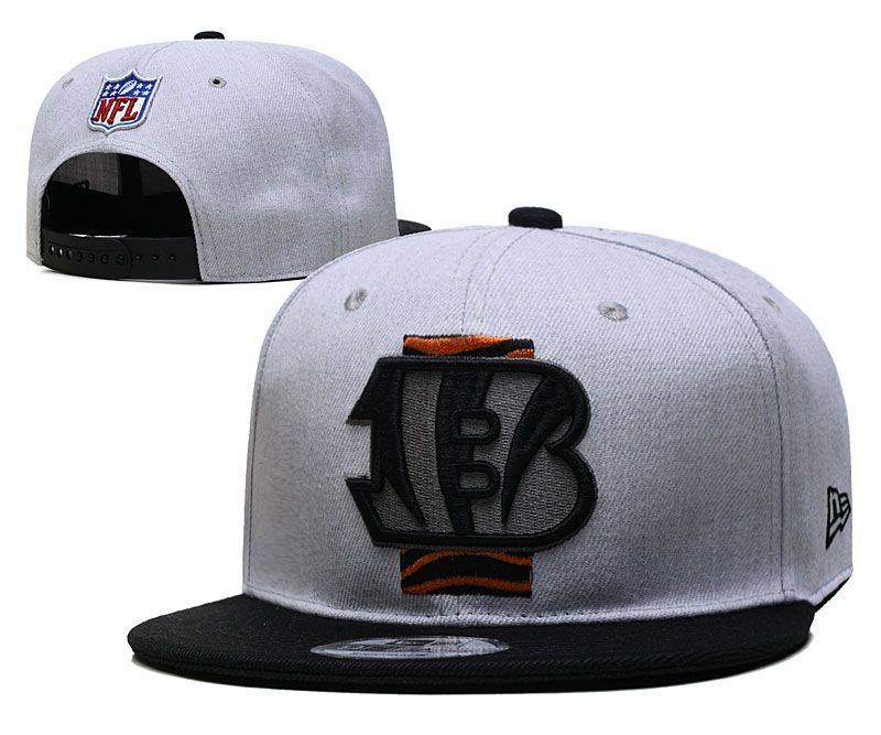 Bengals Team Logo Gray Black Adjustable Hat YD