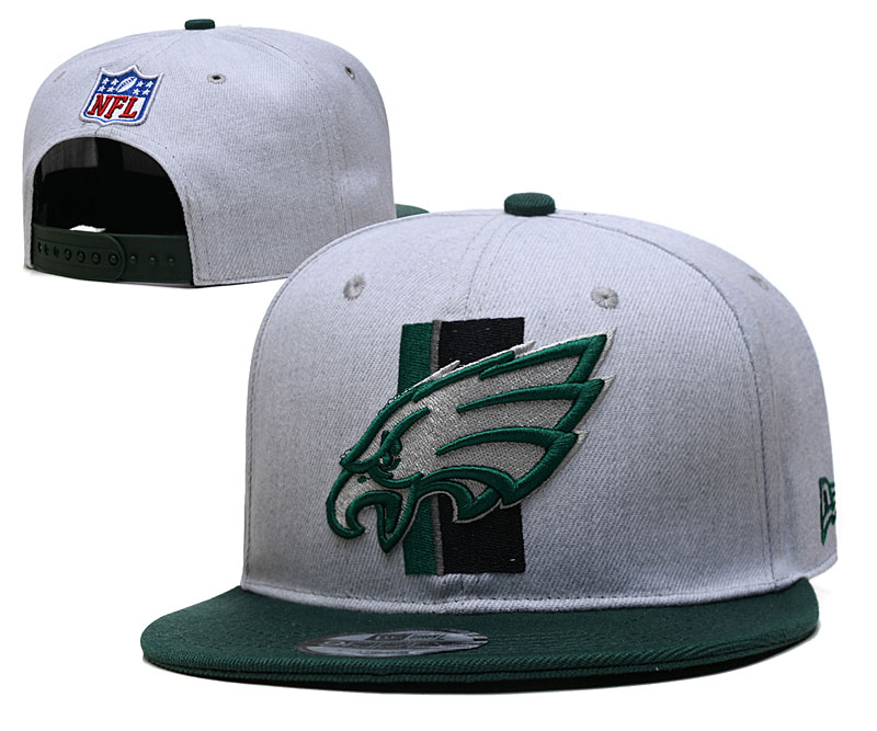 Eagles Team Logo Gray Green Adjustable Hat YD