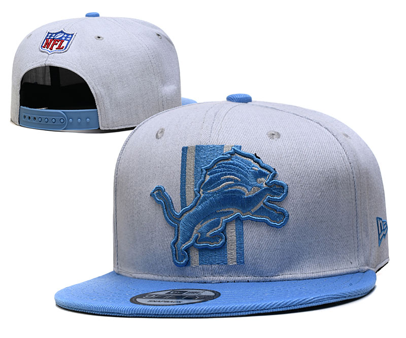 Lions Team Logo Gray Blue Adjustable Hat YD
