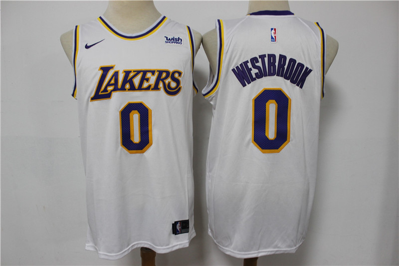 Lakers 0 Russell Westbrook White Nike Swingman Jersey