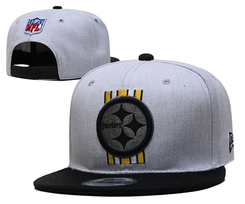 Steelers Team Logo Gray Black Adjustable Hat YD