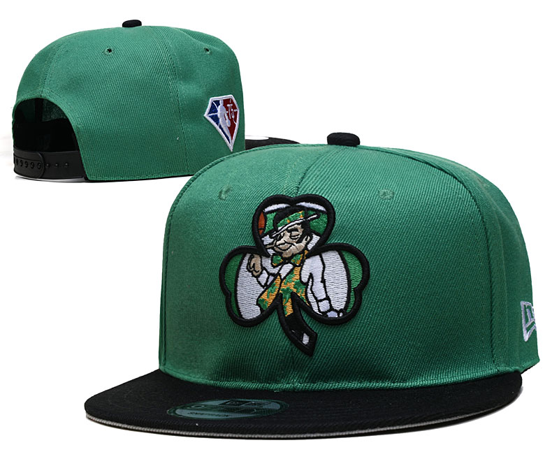 Celtics Team Logo New Era Green Black 2021 NBA Draft Adjustable Hat YD