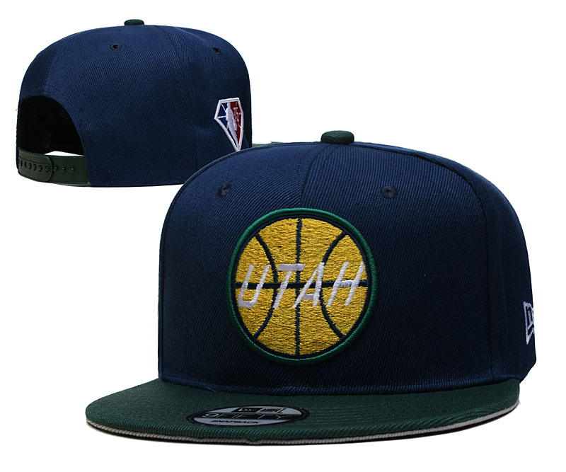 Jazz Team Logo New Era Navy 2021 NBA Draft Adjustable Hat YD