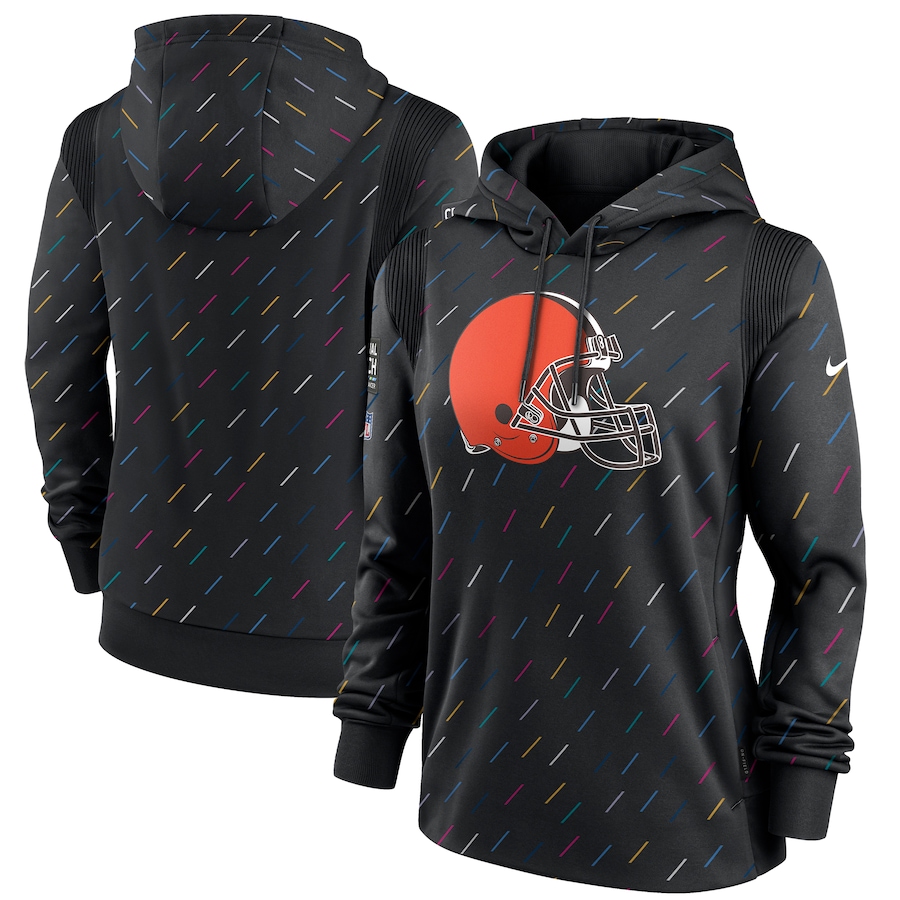 Women's Cleveland Browns Nike Anthracite 2021 NFL Crucial Catch Therma Pullover Hoodie
