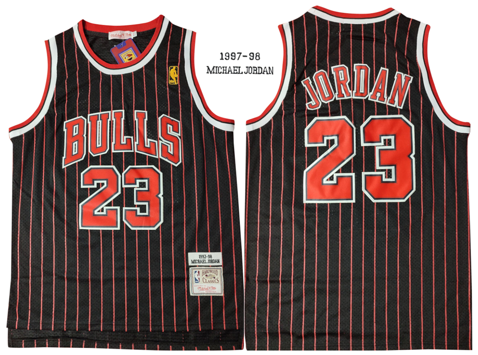 Bulls 23 Michael Jordan Black 1997-98 Hardwood Classics Jersey