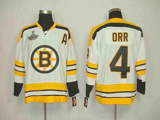 Bruins 4 Orr White Champions Jerseys