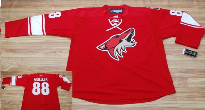 Coyotes 88 Mueller red jerseys