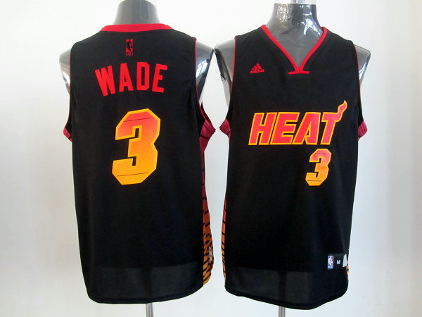 Heat 3 Wade Black Colorful Edition Jerseys
