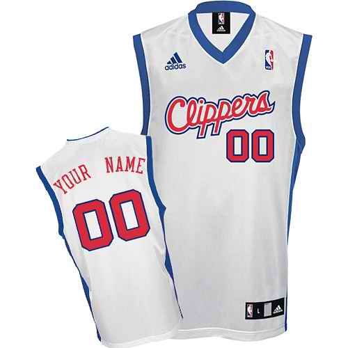 Los Angeles Clippers Youth Custom white red number jersey