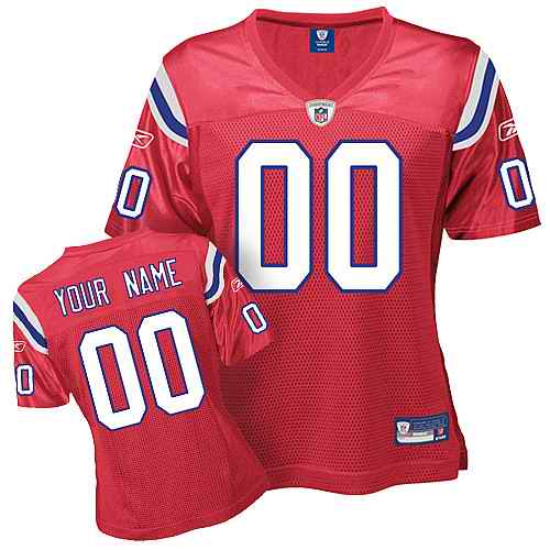 New England Patriots Women Customized Red Jersey
