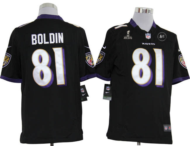 Nike Ravens 81 Boldon black Game 2013 Super Bowl XLVII and Art Jerseys