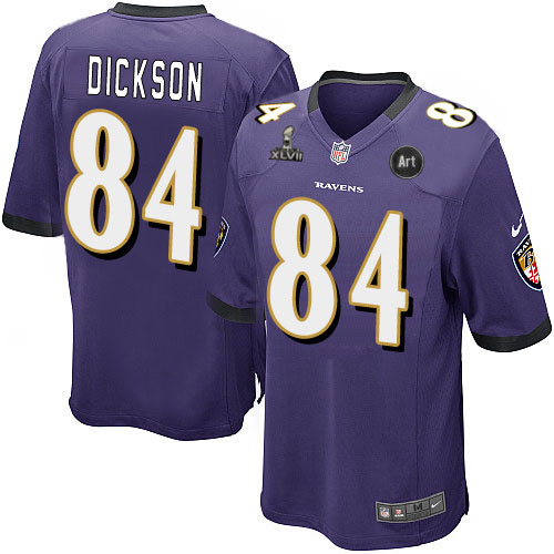 Nike Ravens 84 Dickson purple Game 2013 Super Bowl XLVII and Art Jerseys