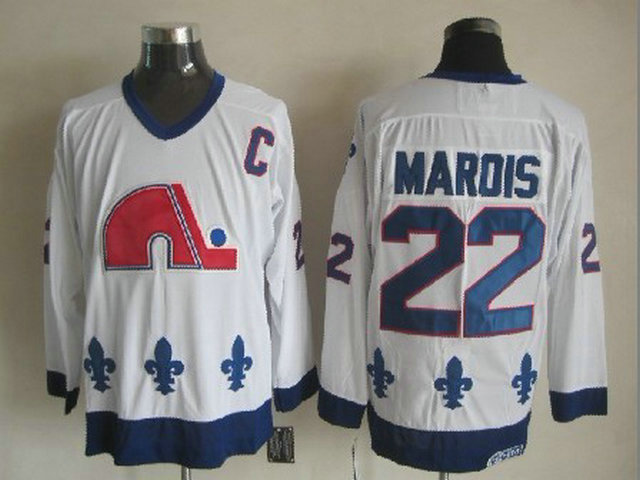 Nordiques 22 Marois White With C Patch Jerseys