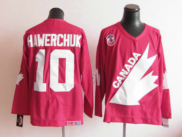 Olympic Team Canada 10 Hawerchuk Red CCM Jerseys