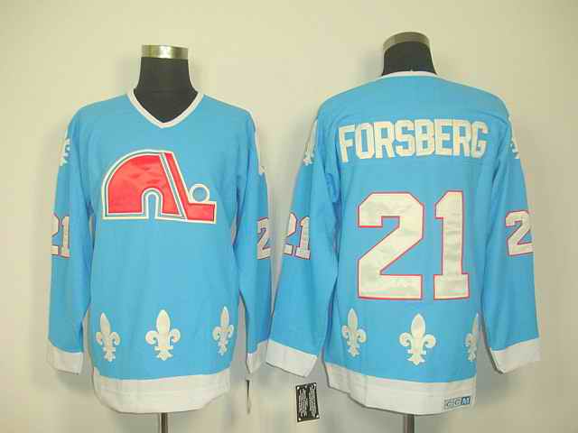 Quebec Nordiques 21 Forberg Lt.blue jerseys