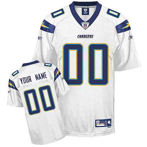 San Diego Chargers Men Customized White Jersey