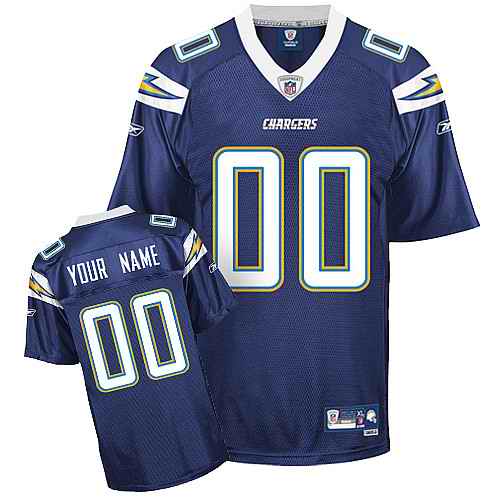 San Diego Chargers Men Customized dark blue Jersey