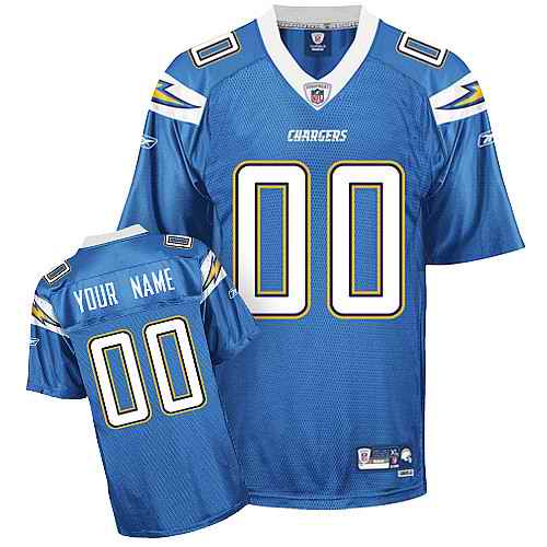 San Diego Chargers Men Customized light blue Jersey