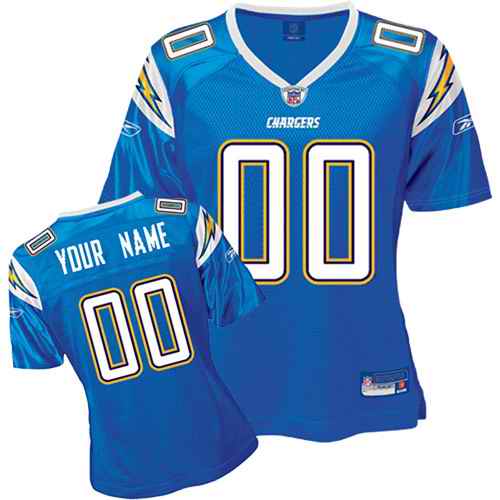 San Diego Chargers Women Customized Light Blue Jersey