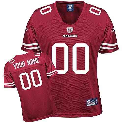 San Francisco 49ers Women Customized Red Jersey