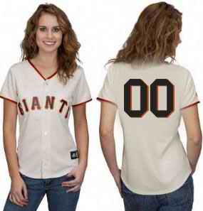 San Francisco Giants Blank Cream Women Custom Jerseys