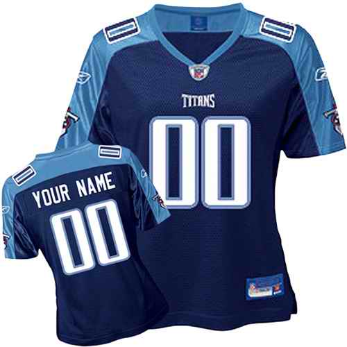 Tennessee Titans Women Customized Dark Blue Jersey