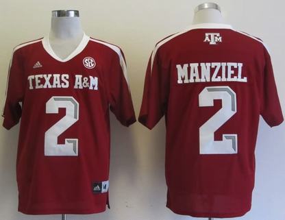 Texas A&M Aggies 2 Johnny Manziel red Jerseys