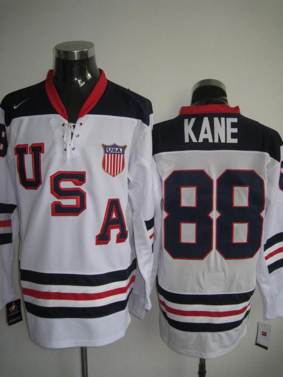 USA 88 Kane White Slant Jerseys