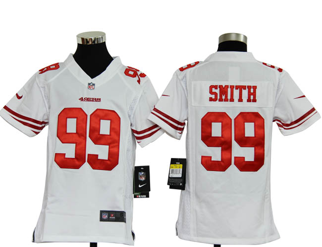 Youth Nike 49ERS SMITH 99 White Jerseys