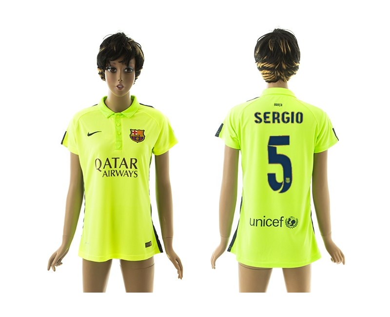 2014-15 Barcelona 5 Sergio Third Away Women Jerseys