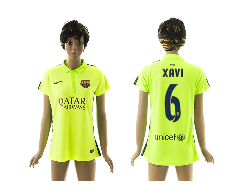 2014-15 Barcelona 6 Xavi Third Away Women Jerseys