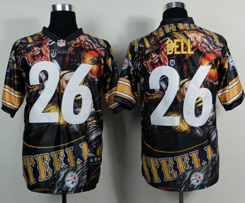 Nike Steelers 26 Bell Stitched Elite Fanatical Version Jerseys