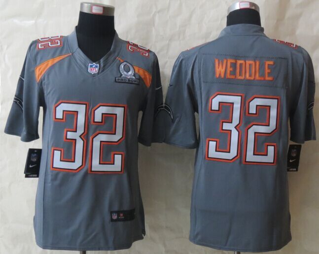 Nike Chargers 32 Weddle Grey 2015 Pro Bowl Game Jerseys