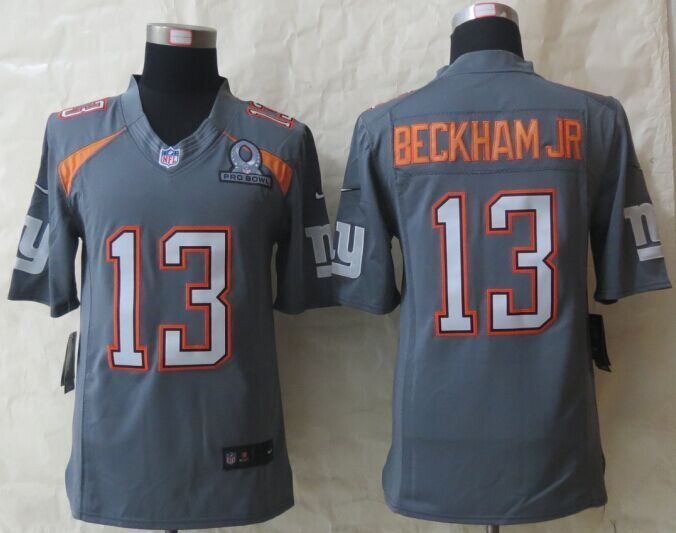 Nike Giants 13 Beckham Jr Grey 2015 Pro Bowl Elite Jerseys