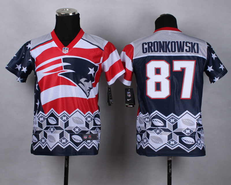 Nike Patriots 87 Gronkowski Noble Fashion Youth Jerseys