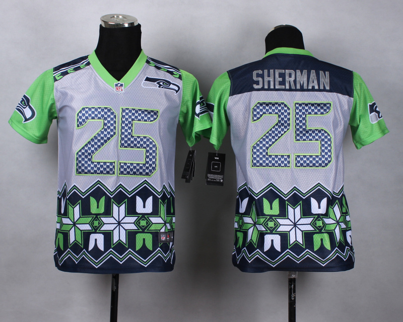 Nike Seahawks 25 Sherman Noble Fashion Youth Jerseys