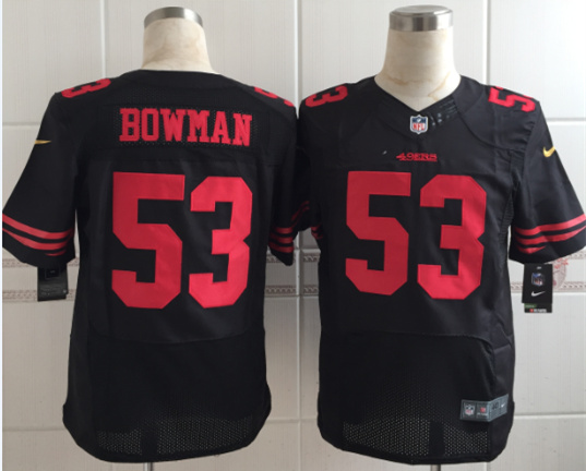 Nike 49ers 53 NaVorro Bowman Black Elite Jersey