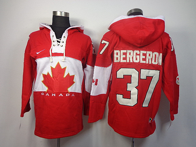Canada 37 Bergeron Red 2014 Olympics Hooded Jerseys