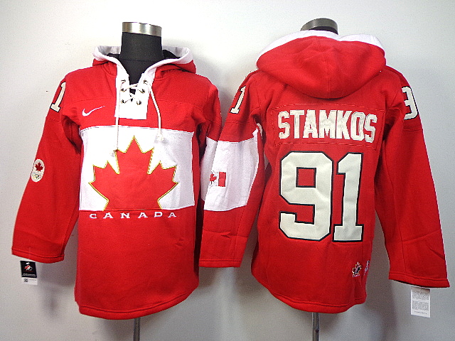 Canada 91 Stamkos Red 2014 Olympics Hooded Jerseys