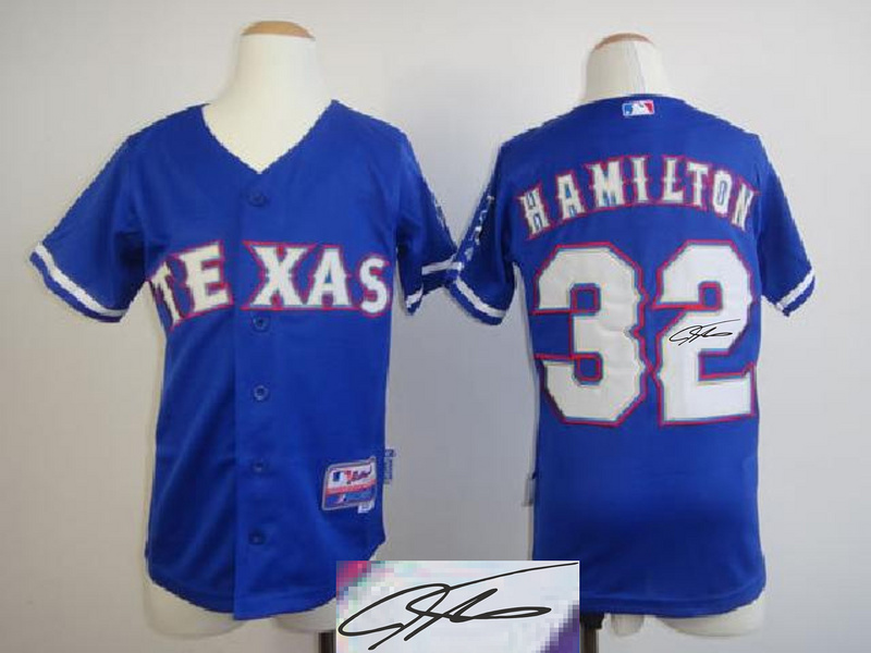 Rangers 32 Hamilton Blue Signature Edition Youth Jerseys